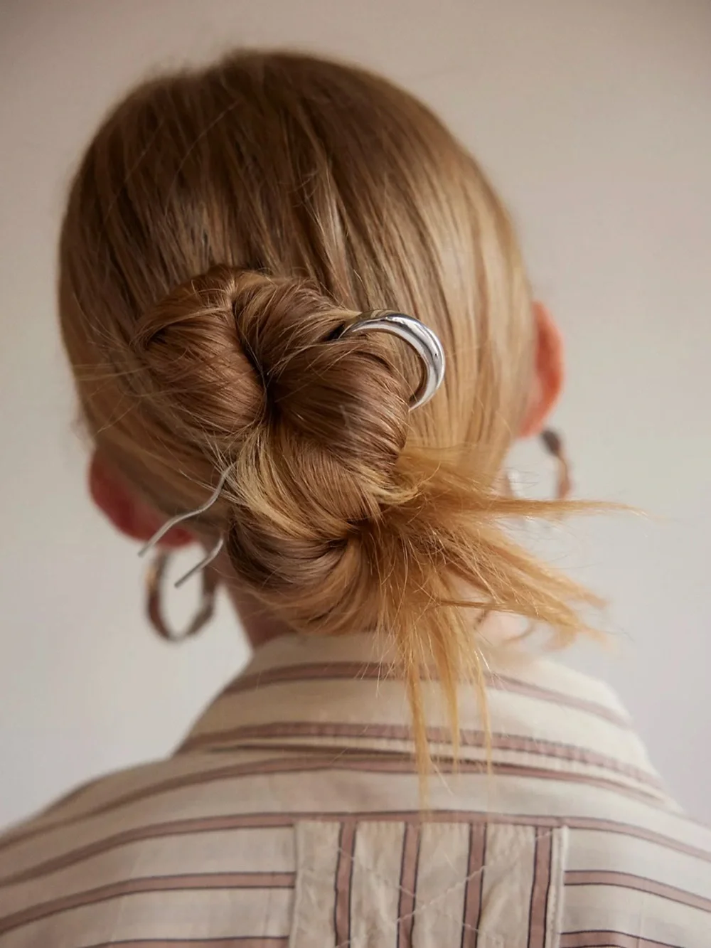 NWT andFree People Careless Whisper Hair Pin Silver Crescent Round Updo Accessor